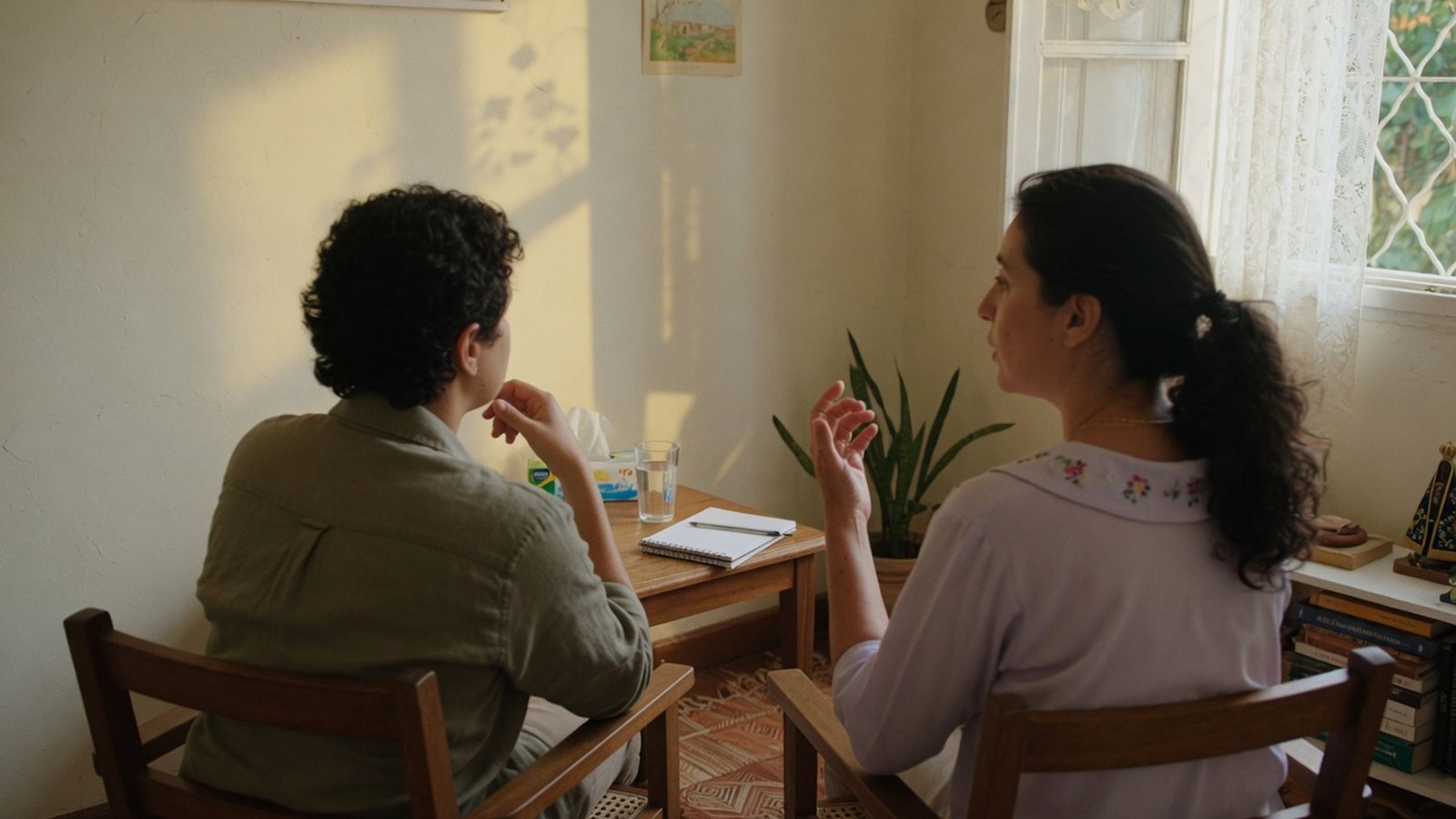 Sessão de escuta em consultório de psicologia
